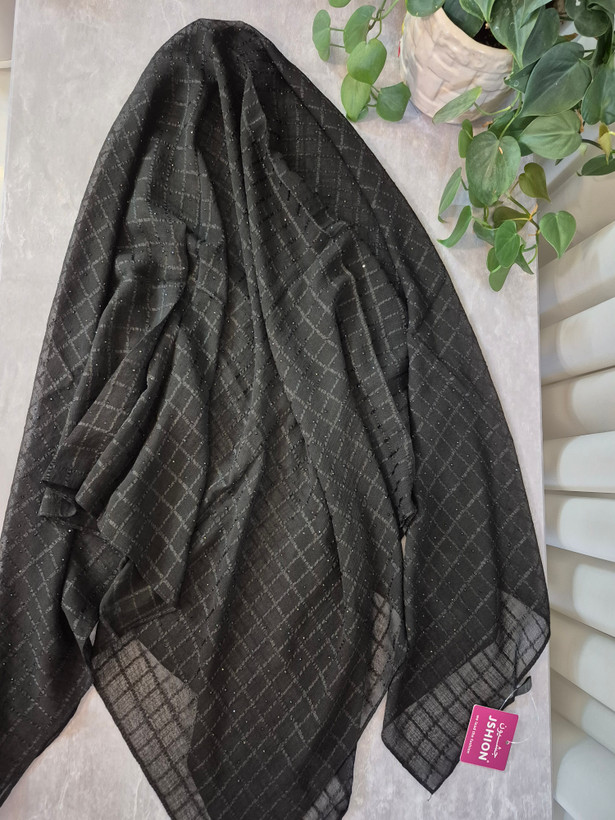 روسری مشکی نگین دار وارداتی